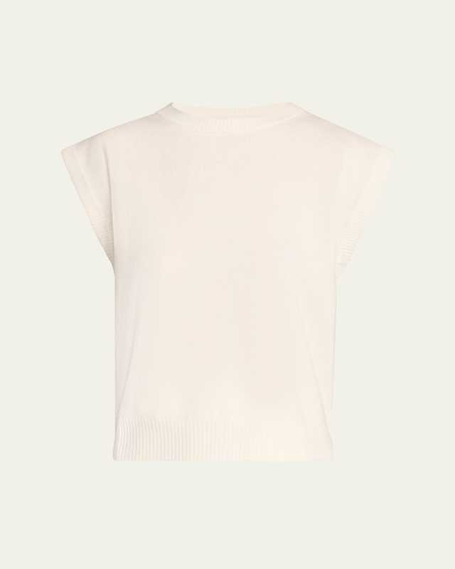 Cap Sleeve Cashmere Sweat